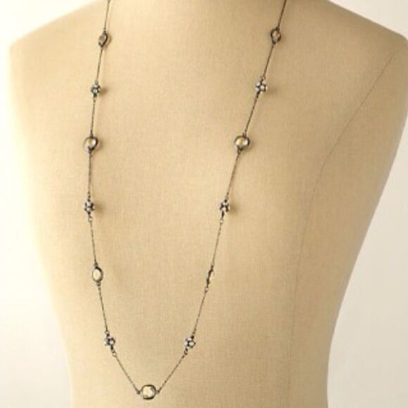 Stella & Dot Chelsea Hematite Pave Necklace - Picture 2 of 11